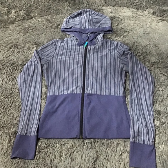 2 Lululemon EUC Hoodie Lot: Purple & Blue Stripe Sz 6. - Picture 11 of 15